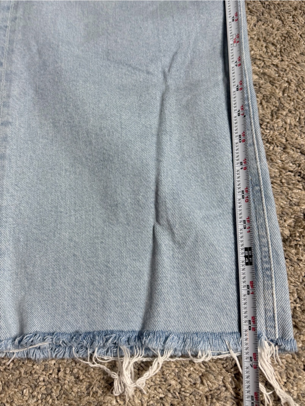 AGOLDE Ren Wide Leg Jean 29 8 light wash high rise raw hem designer stretch raw - Picture 13 of 13